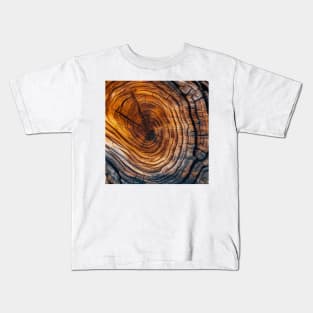 Luxury Antique Wood Pattern Art Kids T-Shirt